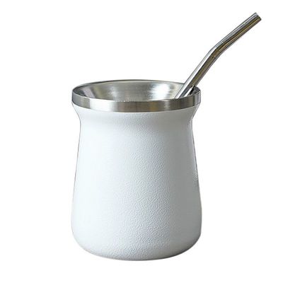 Tazza da ufficio da uomo con logo personalizzato di paglia Tazza resistente alle gocce Bottiglia d'acqua in acciaio inossidabile 12 oz Capacità