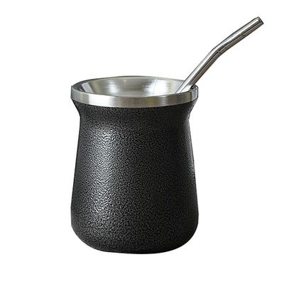 Tazza da ufficio da uomo con logo personalizzato di paglia Tazza resistente alle gocce Bottiglia d'acqua in acciaio inossidabile 12 oz Capacità