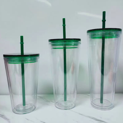 Coppa sportiva per studenti da 24 oz con coperchio e paglia Bottiglia di acqua di plastica a doppia parete