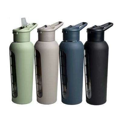 700 ml/1000 ml di capacità Bottiglia d'acqua motivazionale con paglia e manica protettiva