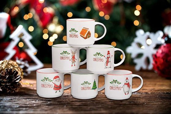 Capacità 14 oz regalo natalizio ceramico tazza da caffè senza accessori