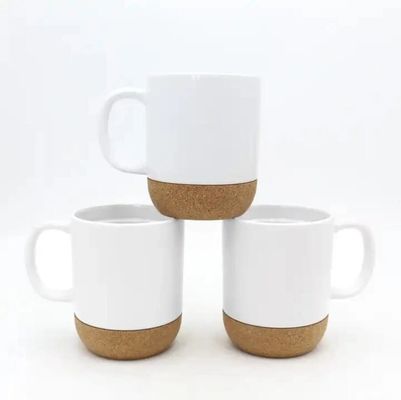 450ML Custom Logo Matte Nero Bianco Base di sughero Ceramica Tazza da Caffè Viaggio Con Capo PP