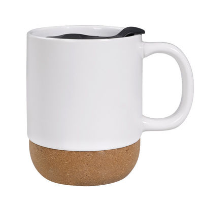 450ML Custom Logo Matte Nero Bianco Base di sughero Ceramica Tazza da Caffè Viaggio Con Capo PP