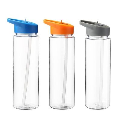 Moderno design 350ml BPA-free bottiglia di acqua di plastica chiara con paglia per viaggiare