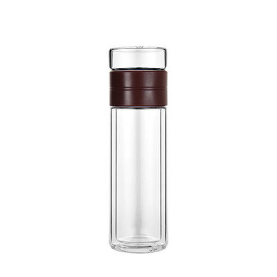 Bottiglia d'acqua di vetro trasparente con filtro di stile classico di sublimazione di 300 ml di capacità