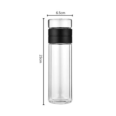 Logo personalizzato Sublimazione vetro trasparente Tumbler bevande bottiglia d'acqua di vetro con filtro