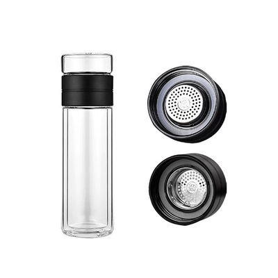 Logo personalizzato Sublimazione vetro trasparente Tumbler bevande bottiglia d'acqua di vetro con filtro