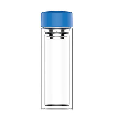 Bottiglia d'acqua di vetro con filtro del tè materiale borosilicato portatile a doppio strato