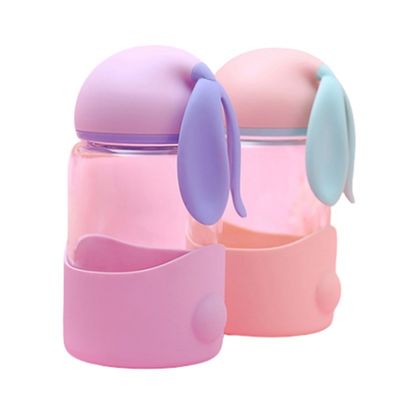 Prestazioni di isolamento termico 340ml coniglio bottiglia d'acqua in vetro Unisex design per bambini