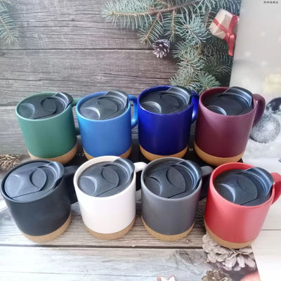 Tazze da caffè a fondo di sughero in ceramica con logo personalizzato