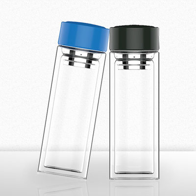 Bottiglia d'acqua riciclabile con coperchio Eco-friendly Durable Customisable Logo Bottiglia di vetro