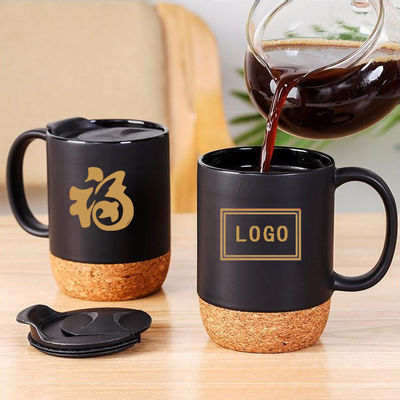 14 OZ Cork Base Stoneware Matte Custom Design Giornata della mamma San Valentino Ceramica Custom MUGS Con Capo PP