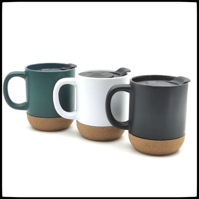 Logo personalizzato Tazza da caffè in porcellana sublimata da 15 oz con fondo di legno Tazza di latte in ceramica nera