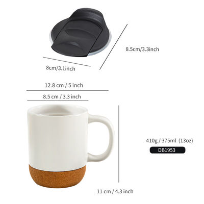 Logo personalizzato Tazza da caffè in porcellana sublimata da 15 oz con fondo di legno Tazza di latte in ceramica nera
