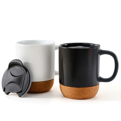 Logo personalizzato 15oz Sublimazione porcellana tazza da caffè tazza di ceramica con maniglia coperchio e fondo in legno