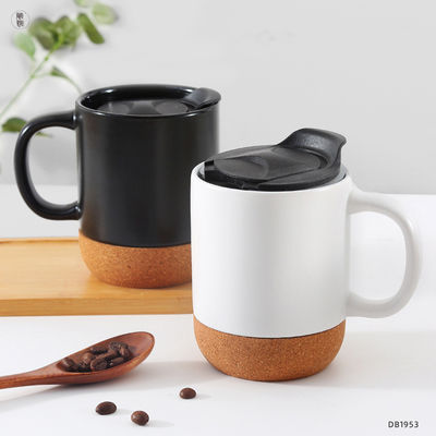 Logo personalizzato 15oz Sublimazione porcellana tazza da caffè tazza di ceramica con maniglia coperchio e fondo in legno