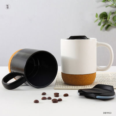 Logo personalizzato 15oz Sublimazione porcellana tazza da caffè tazza di ceramica con maniglia coperchio e fondo in legno