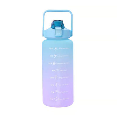 2L Fitness Bottiglia di plastica Portatile impermeabile Frosted Gradient Cappa di molla Capacità Linea Shaker Bottiglia colore personalizzato
