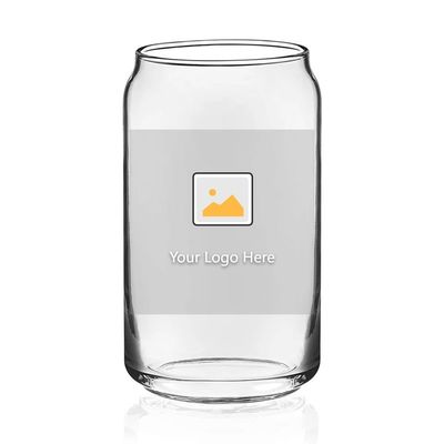 Festa occasione 16oz birra in vetro in forma di tazza con coperchio di bambù e paglia