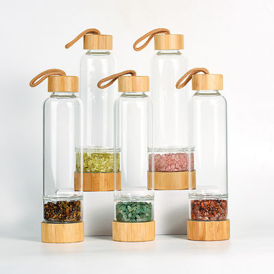 Bottiglia d'acqua in vetro di design professionale con cristalli e pietre preziose Capacità 500ml