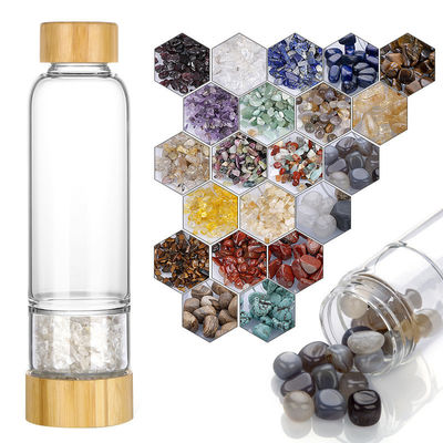 Bottiglia d'acqua in vetro di design professionale con cristalli e pietre preziose Capacità 500ml