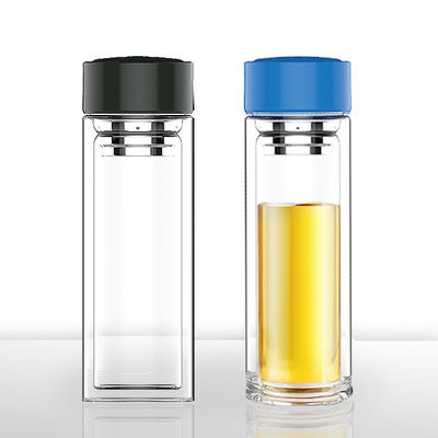 Logo personalizzato Sublimazione vetro bottiglia di acqua potabile 320ml capacità bocca larga trasparente