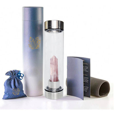 Energia curativa Bottiglia d'acqua cristallina di vetro Pietre Bottiglia d'acqua potabile di cristallo