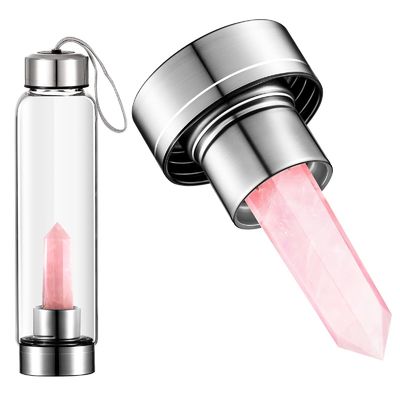 500 ml Capacità Disegno vintage Verre di guarigione pietre di cristallo Bottiglia d'acqua per bere