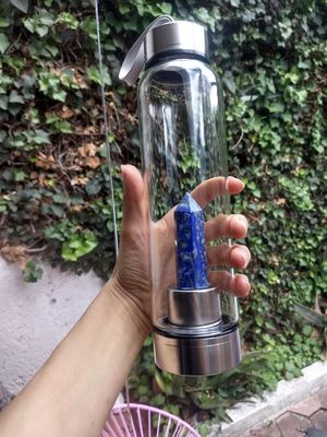 500 ml Capacità Disegno vintage Verre di guarigione pietre di cristallo Bottiglia d'acqua per bere
