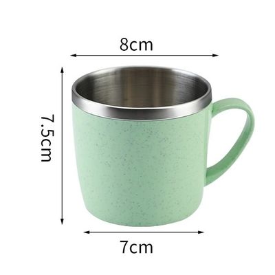 Tazza da caffè in acciaio inossidabile con maniglia di 220 ml per snack e bevande per bambini
