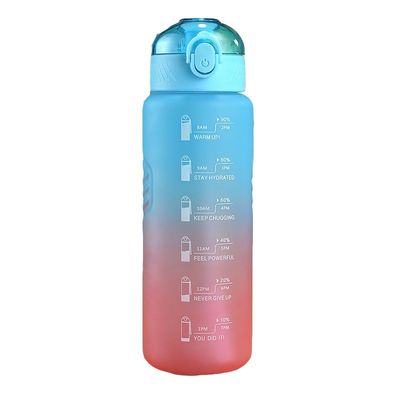 Tazza di plastica da 1000 ml Bottiglia a colori progressivi Libera di BPA Tazza per sport di fitness all'aperto con paglia