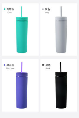 Accessori senza alcuno Vendite elevate colorate bottiglia d'acqua di plastica da 16 once con paglia e coperchio