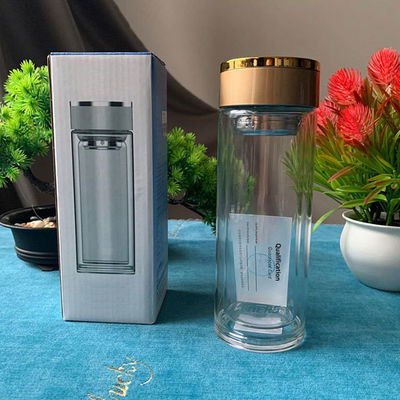 Bottiglia d'acqua di vetro senza BPA per uomo con logo personalizzato