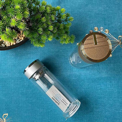 Bottiglia d'acqua di vetro senza BPA per uomo con logo personalizzato