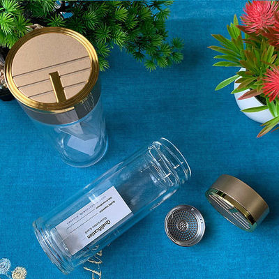Bottiglia d'acqua di vetro senza BPA per uomo con logo personalizzato