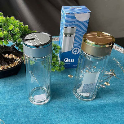 Bottiglia d'acqua di vetro senza BPA per uomo con logo personalizzato