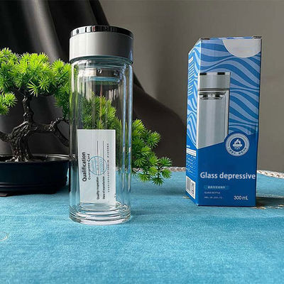 Bottiglia d'acqua di vetro senza BPA per uomo con logo personalizzato