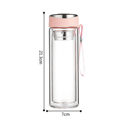 Famiglia-Friendly Clear Glass Sublimation Skinny Double No Leak Coffee Tumbler con coperchio