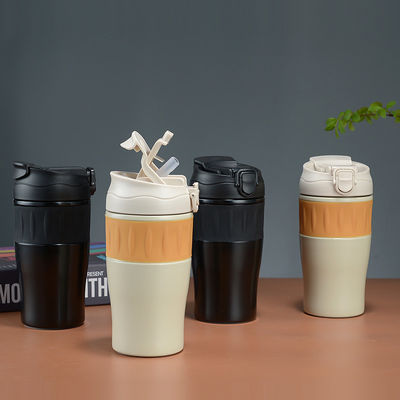 500ml di acciaio inossidabile doppio muro portabile Tumbler con coperchio di paglia per colore personalizzato all' esterno