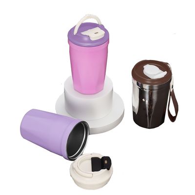 Tazza termica a doppia parete a colori personalizzati da 420 ml per viaggi all'aria aperta e bevitori di caffè
