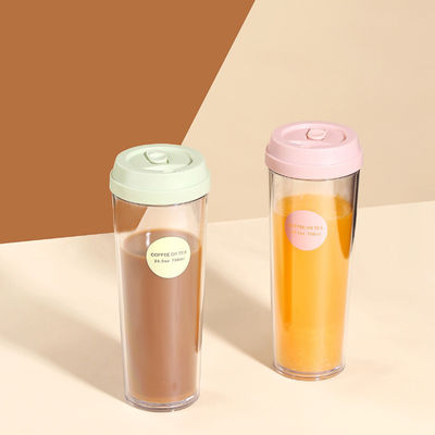 320 ml/420 ml/520 ml/700 ml Tazza di tè trasparente in plastica a doppia parete riutilizzabile per occasioni di campeggio