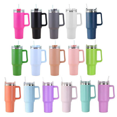 304 Acciaio inossidabile Tazza a vuoto Isolato 40 oz Tumbler con manico e paglia con 1