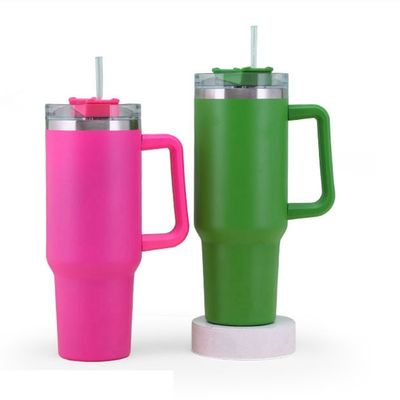 304 Acciaio inossidabile Tazza a vuoto Isolato 40 oz Tumbler con manico e paglia con 1