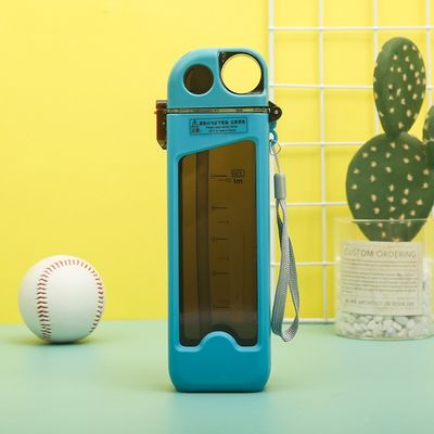 Bottiglia d'acqua di plastica senza BPA di 350 ml con maniglia e timbre Gym Essential