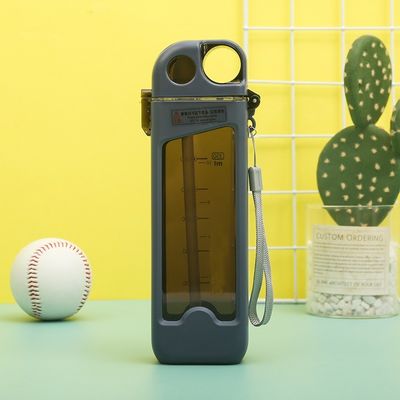 Bottiglia d'acqua di plastica senza BPA di 350 ml con maniglia e timbre Gym Essential