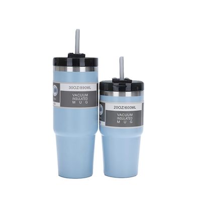 Esemplare 20oz 30oz Coppa auto con paglia 304 Acciaio inossidabile Tumbler doppia parete vuoto isolato Tazza Viaggio Tumbler