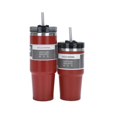 Esemplare 20oz 30oz Coppa auto con paglia 304 Acciaio inossidabile Tumbler doppia parete vuoto isolato Tazza Viaggio Tumbler