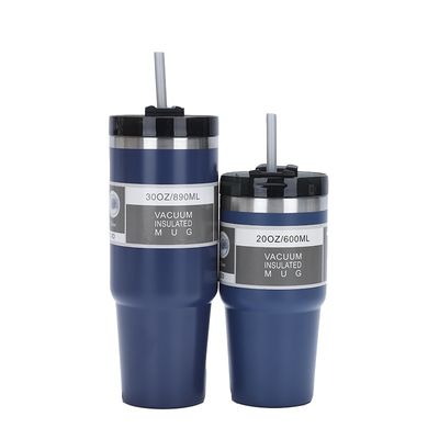 Esemplare 20oz 30oz Coppa auto con paglia 304 Acciaio inossidabile Tumbler doppia parete vuoto isolato Tazza Viaggio Tumbler