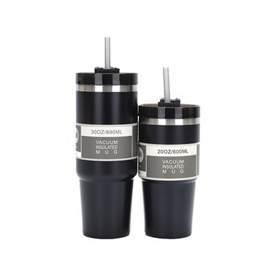 Esemplare 20oz 30oz Coppa auto con paglia 304 Acciaio inossidabile Tumbler doppia parete vuoto isolato Tazza Viaggio Tumbler