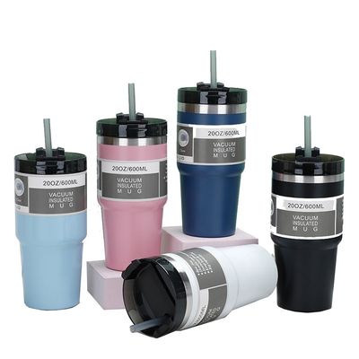 20oz 30oz Tazza di caffè in acciaio inossidabile portabile Tumbler con Sraws Logo Logo del cliente